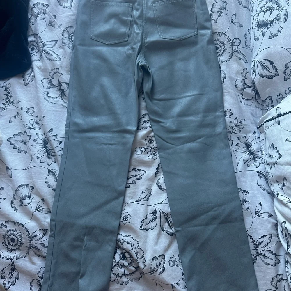 OAK + FORT Women's Straight Leg Pants - Gray and Tan - Picture 2 of 4